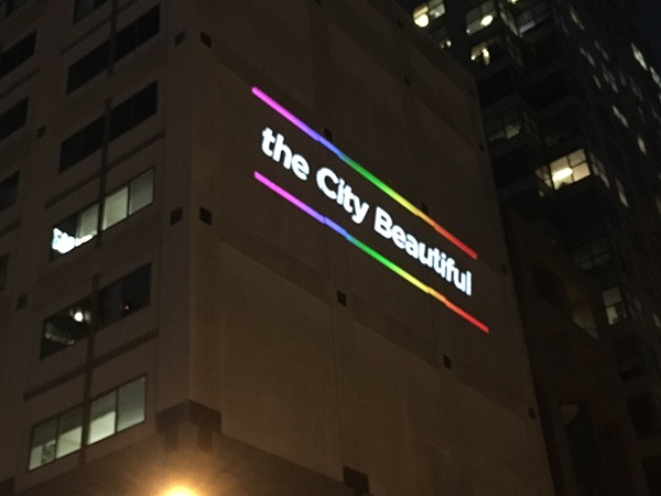 City lights during the Pulse vigil