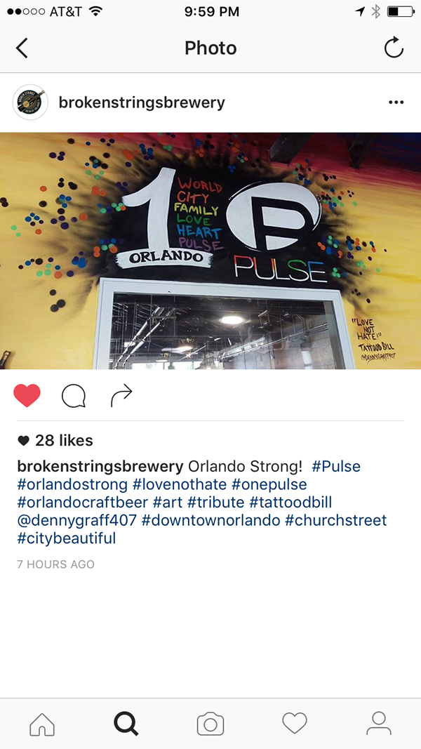 Pulse campaign support graphic for Broken Strings Brewery