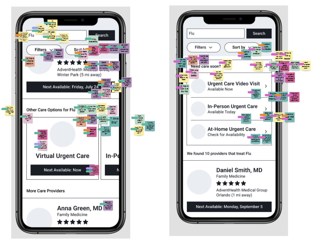 Synthesized feedback on the two concepts