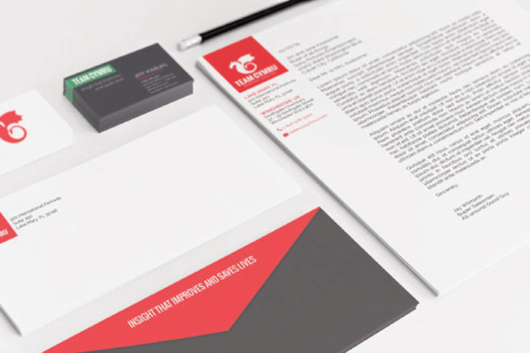 Team Cymru stationery and letterhead mockup
