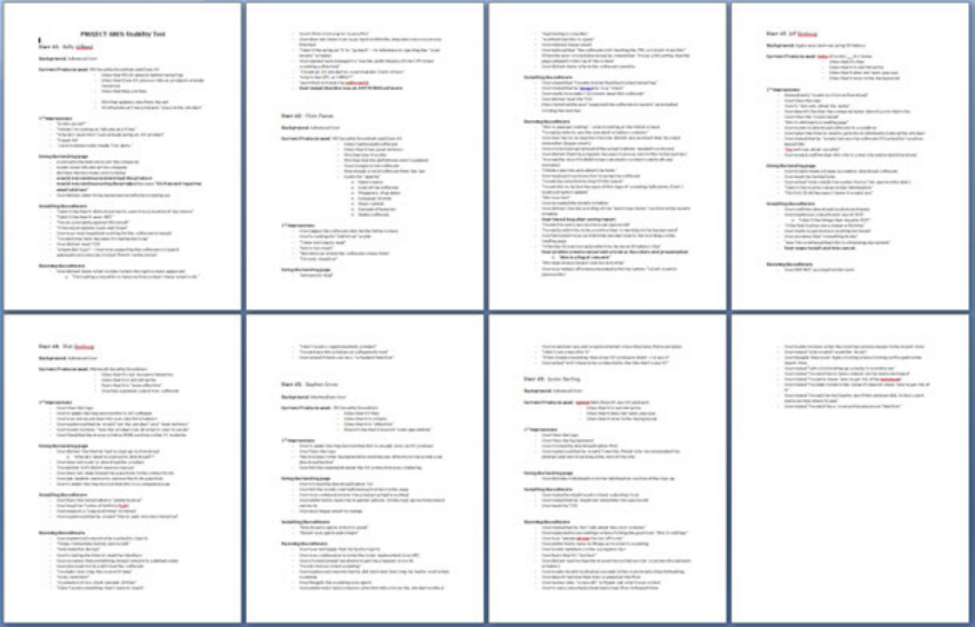 Structured user testing data collected during the Griffin evaluation