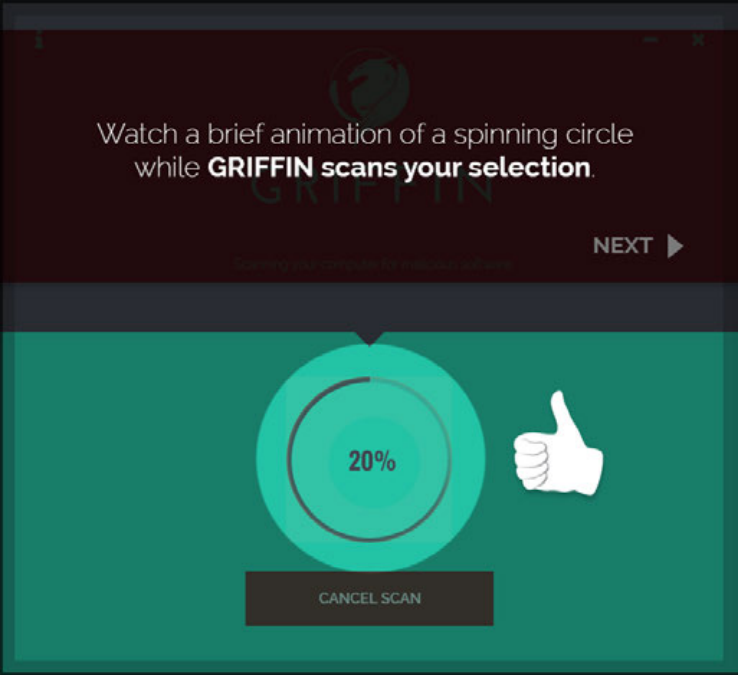 Griffin scan-progress onboarding screen