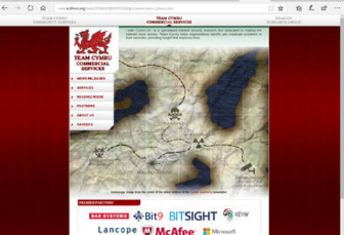Legacy Team Cymru website homepage map design